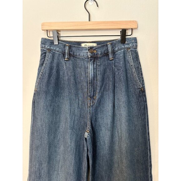 NEW Madewell Wide-Leg Harlow Airy Denim High-Rise Relaxed Dark Jeans 26 Tall - Picture 6 of 16
